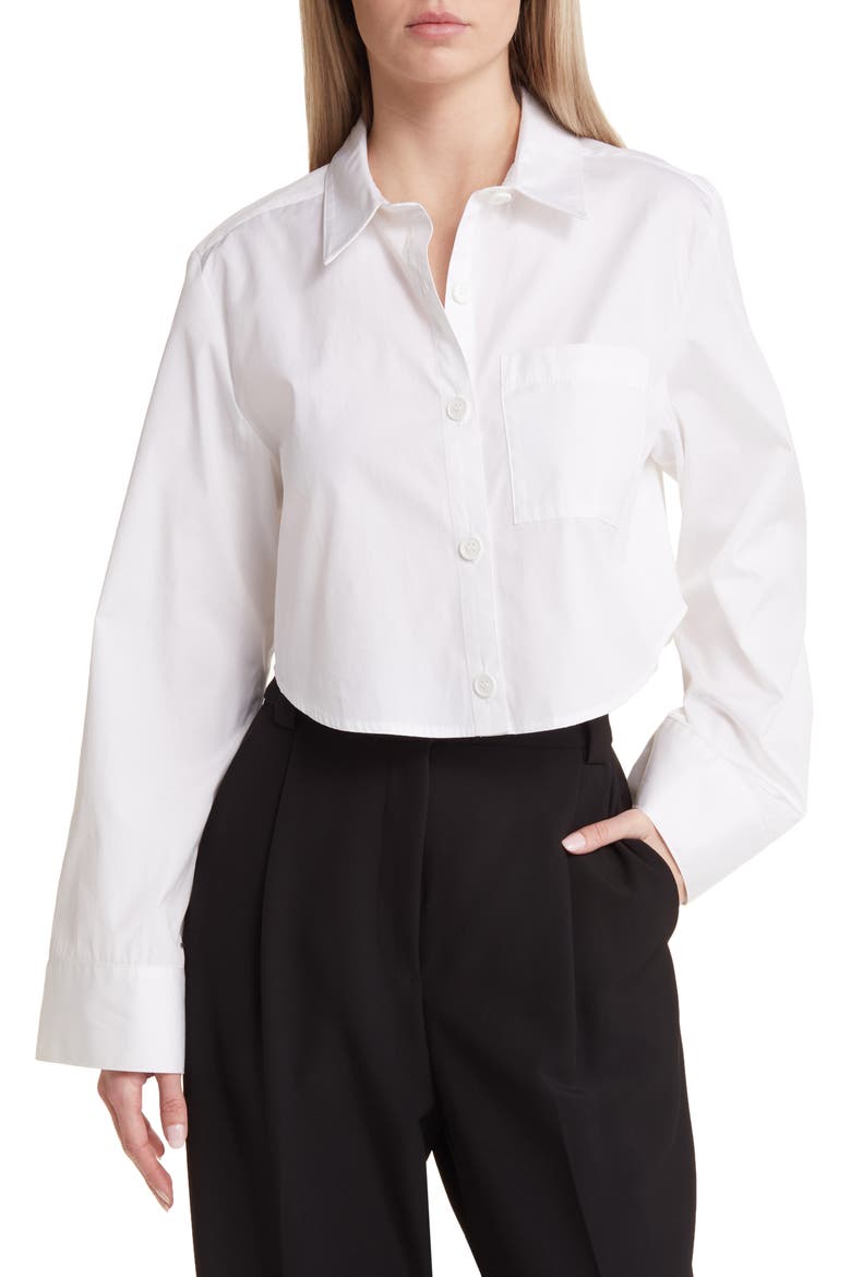 Button-Up Shirt, Main, color, WHITE