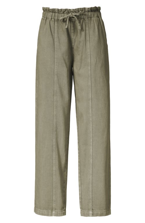 Bayeas Paperbag High Waist Tapered Mom Jeans In Green