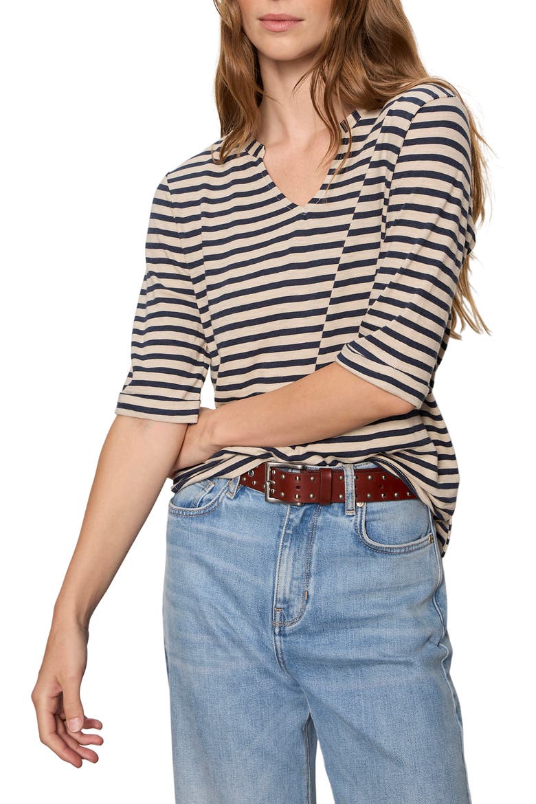 Dolce Notch T-Shirt, Alternate, color, NAVY BLUE/ DARK OPAL WHITE