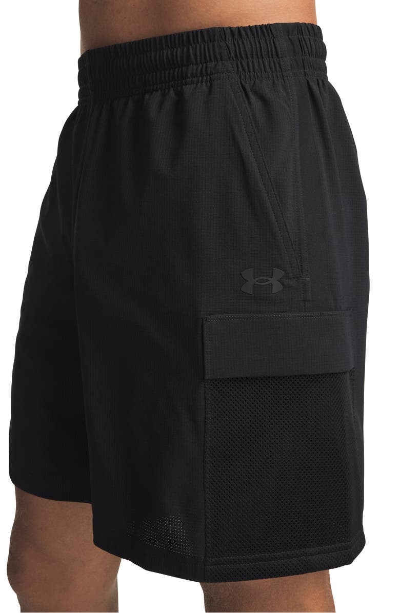 Under Armour Unstoppable Airvent Cargo Shorts, Alternate, color, Black