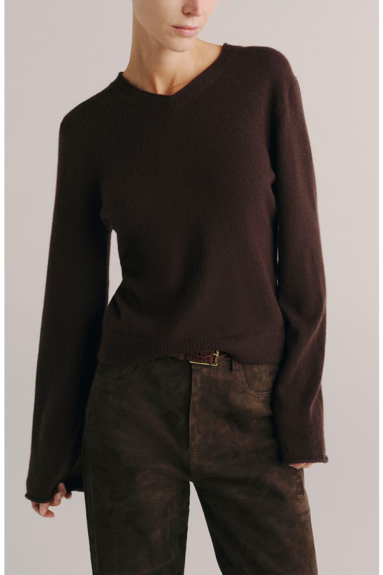 Daria Column High Waist Suede Leather Pants, Alternate, color, TOBACCO SUEDE