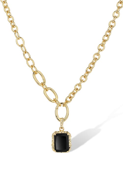 Rc Retro Chic Agate Lava Necklace In Gold