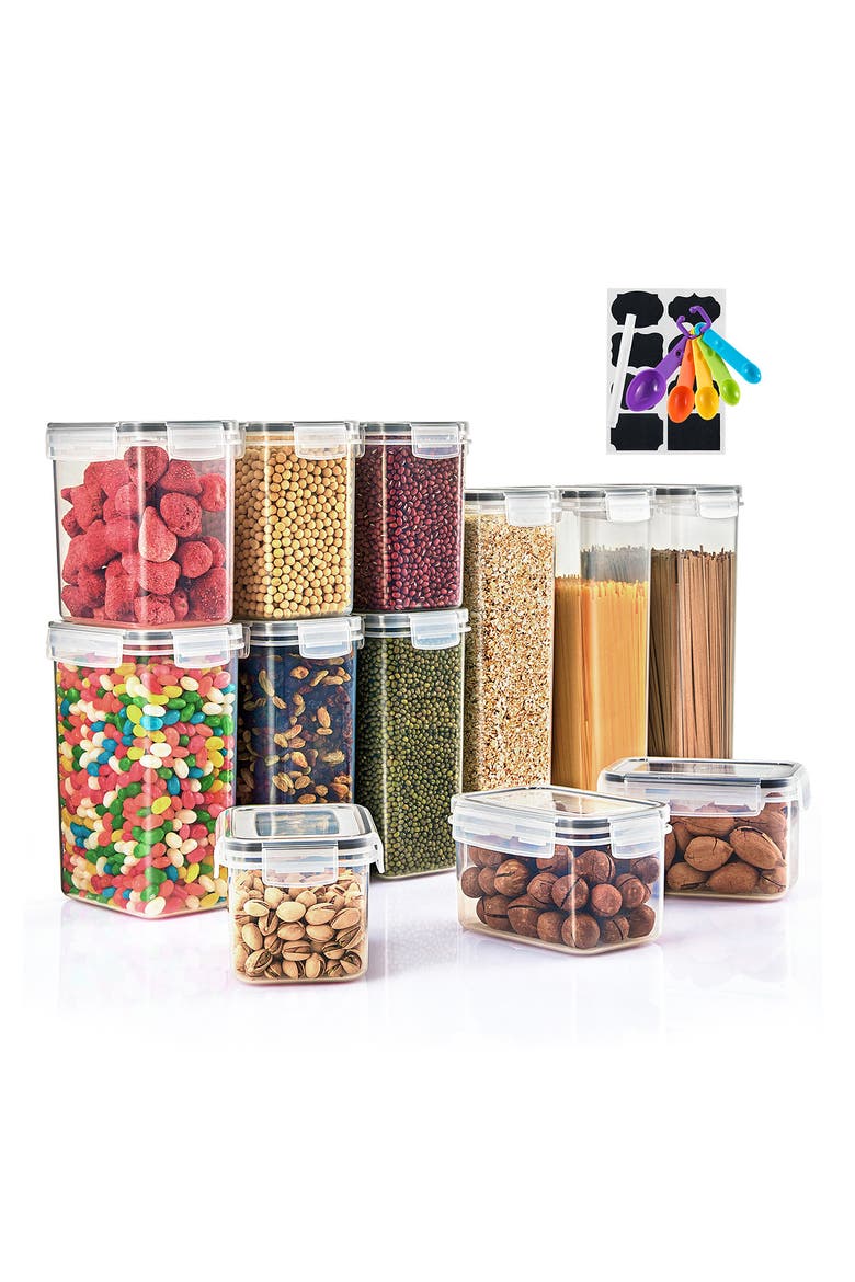12-Piece Airtight Food Containers, Alternate, color, CLEAR