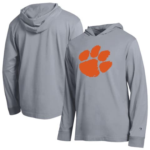 Men's Champion Gray Clemson Tigers Tonal All-Star Long Sleeve Hooded T-Shirt