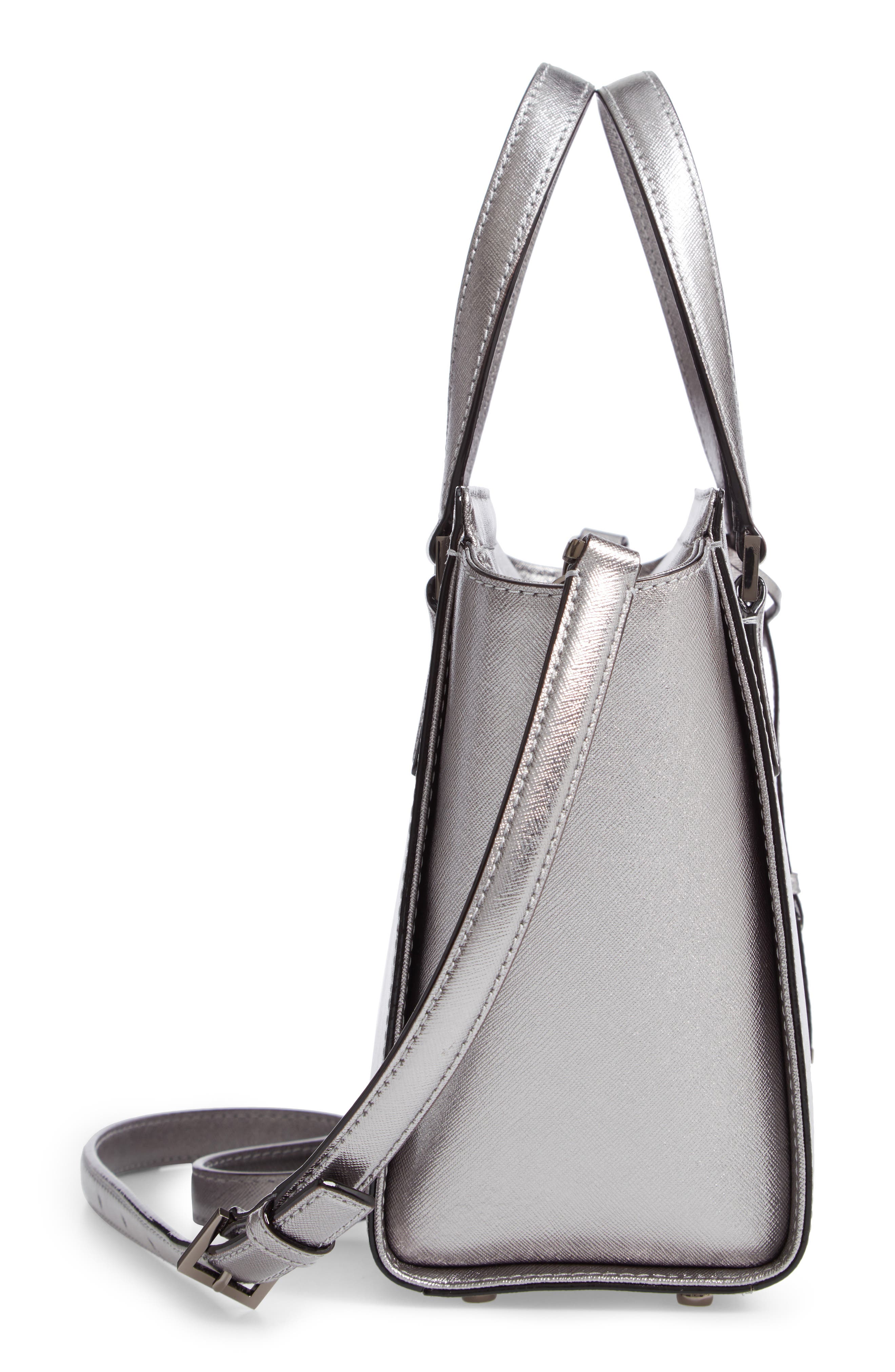 Kate Spade New York cameron street - small hayden metallic leather satchel, Alternate, color, 