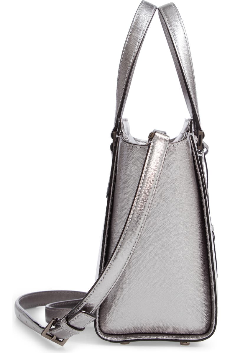 Kate Spade New York cameron street - small hayden metallic leather satchel, Alternate, color,