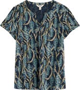 Seasalt Cornwall Waterflow Floral Print Organic Cotton Top