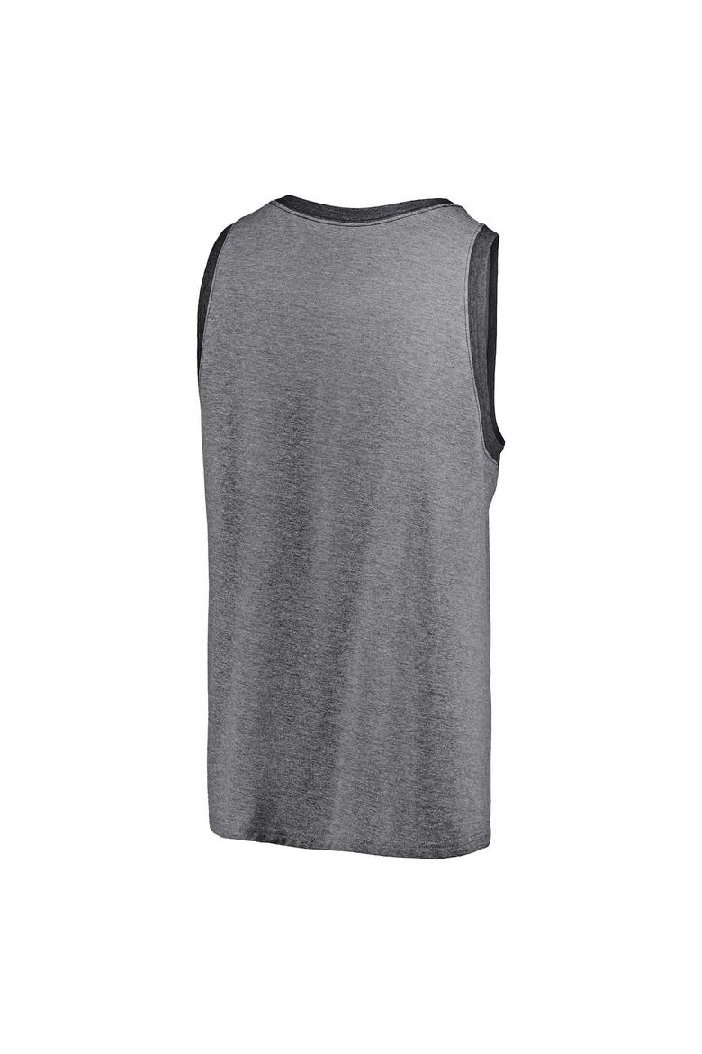 Men's Fanatics Branded Heathered Gray/Heathered Charcoal Cleveland Browns Famous Tri-Blend Tank Top, Alternate, color, Heather Gray