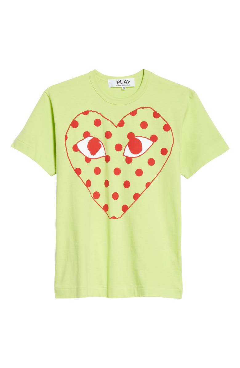 Comme des Garçons PLAY Polka Dot Heart Graphic Tee, Alternate, color, 