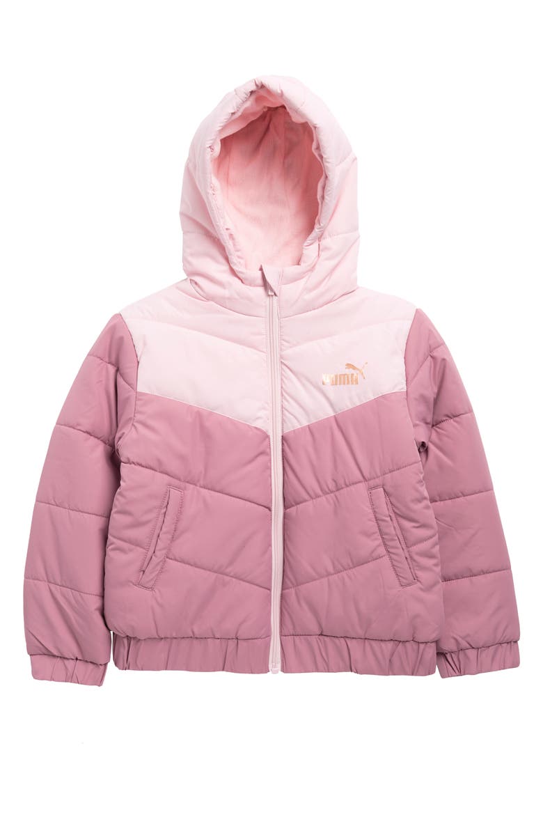 PUMA Kids' Two Tone Puffer Jacket, Main, color, 