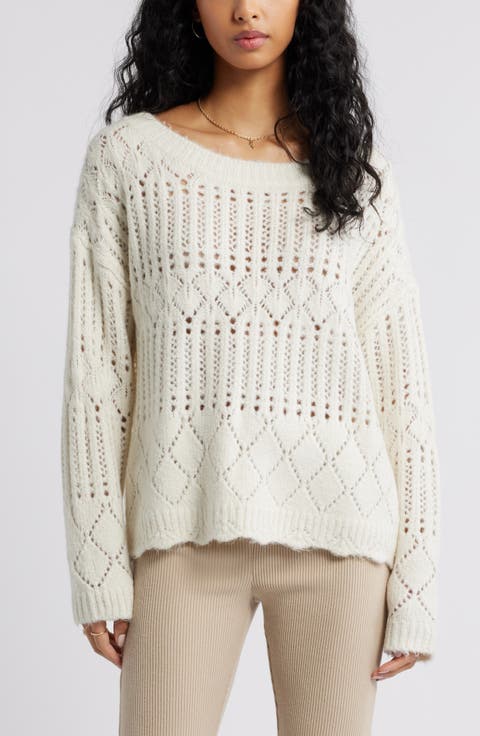Open Stitch Oversize Sweater