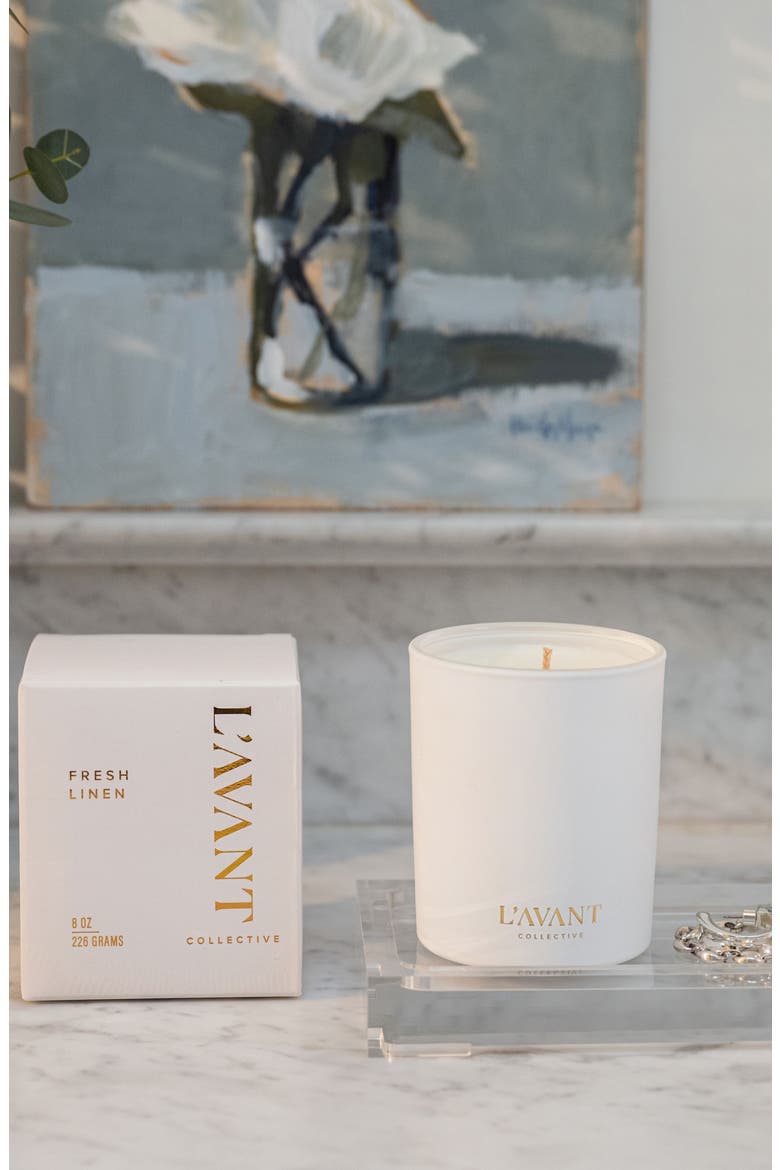 Fresh Linen Candle, Alternate, color, WHITE
