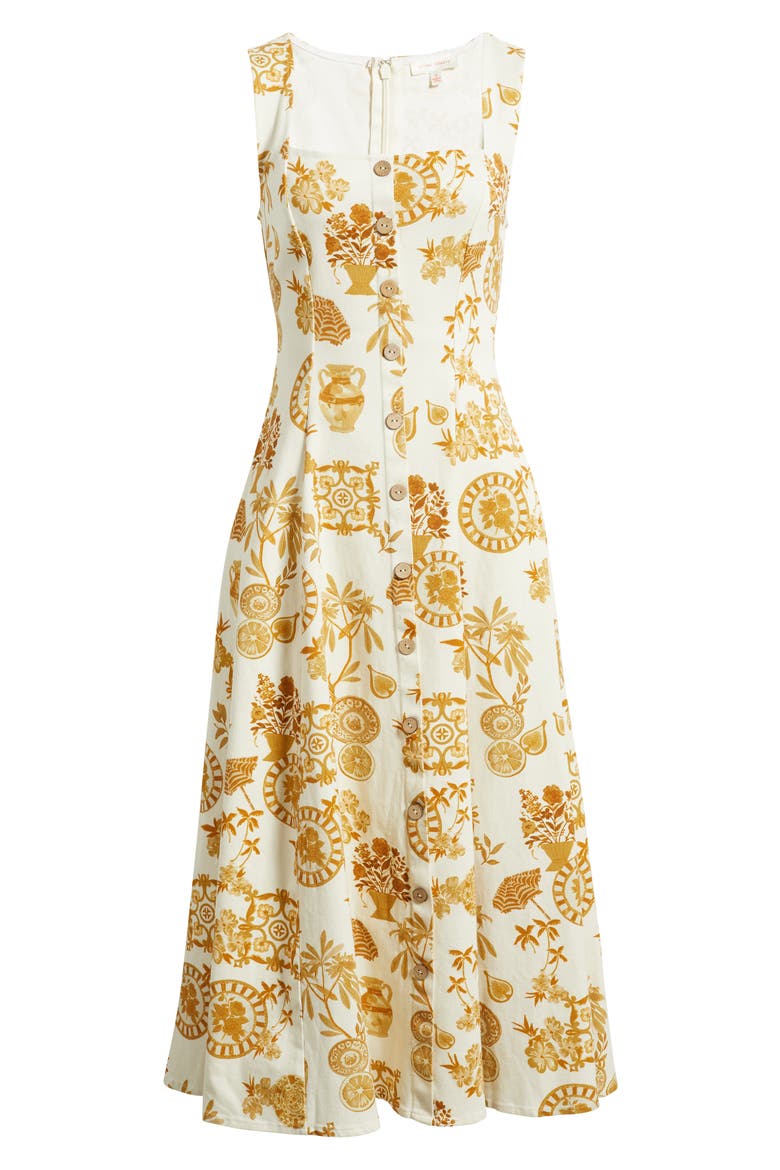 Print Midi Dress, Alternate, color, IVORY