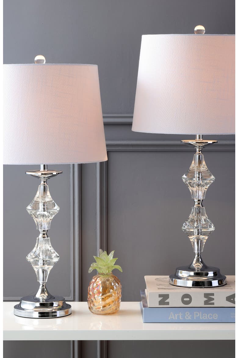 Madison 27.5" Crystal LED Table Lamp, Clear/Chrome, Alternate, color, Clear/Chrome