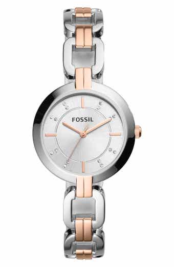 Fossil Kerrigan Three-Hand Two-Tone Bracelet Watch, 32mm