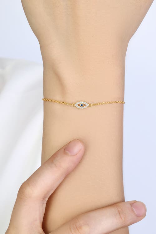 Mint & Lily Dainty Evil Eye Charm Bracelet In Silver