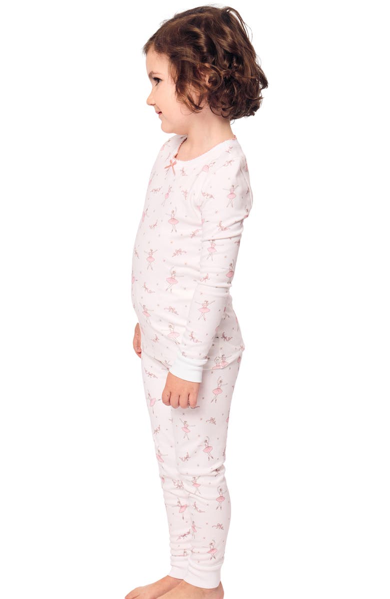 Petite Plume Kids' Sugar Plum Fairy Fitted Two-Piece Pima Cotton Pajamas, Alternate, color, White