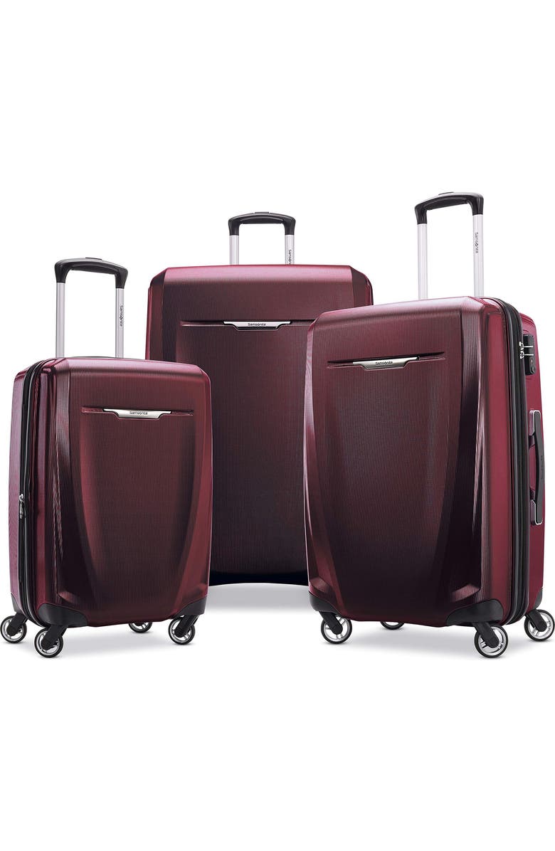 Samsonite Winfield 3 DLX 3-Piece Set Spinner, Main, color, Burgundy
