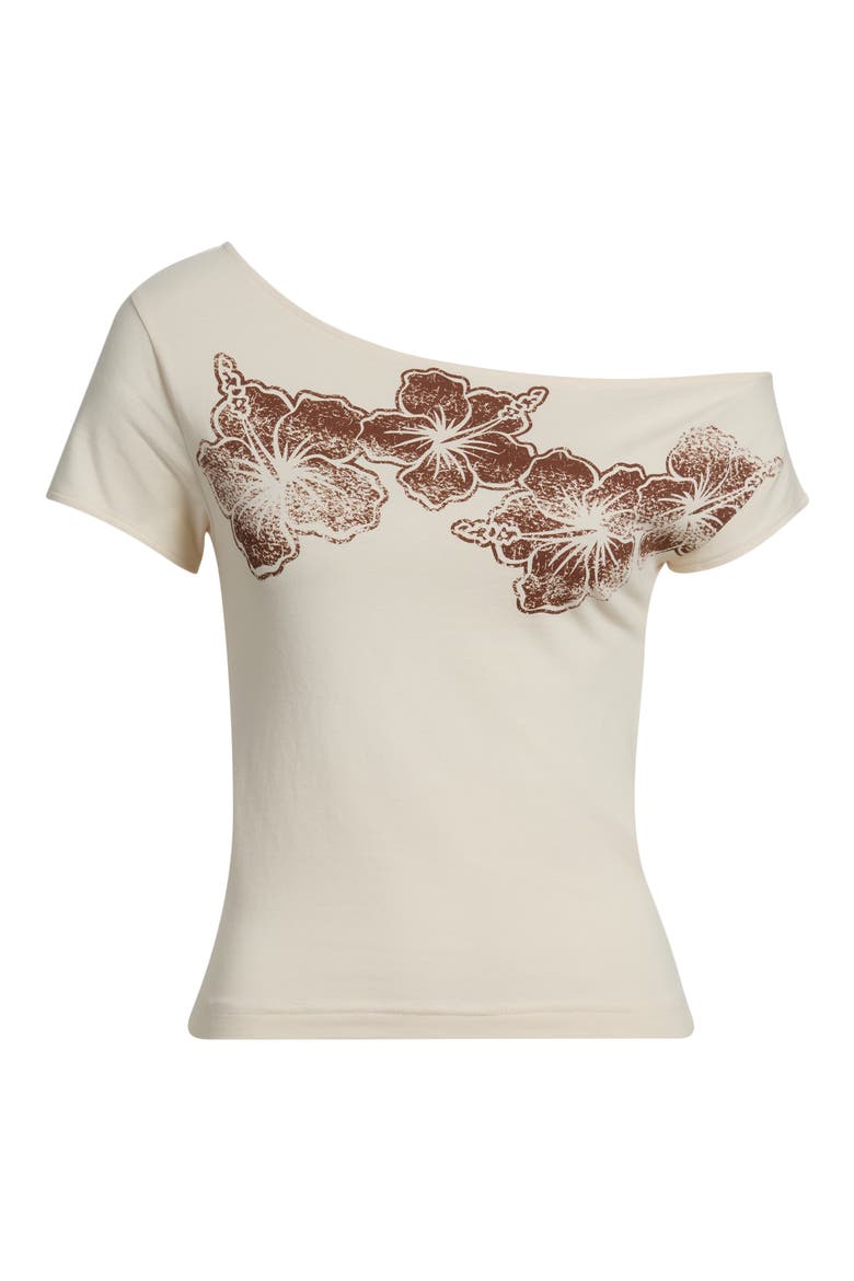 Hibiscus Off the Shoulder Top, Alternate, color, OFF WHITE