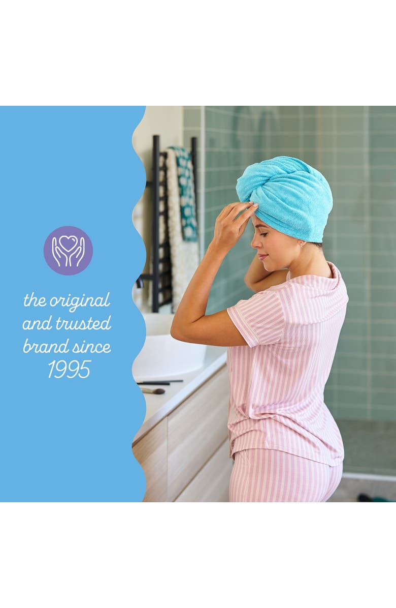 TURBIE TWIST 2 Pack Microfiber Hair Towel for Straight, Wavy, Curly Hair, Alternate, color, Dark Aqua & Light Aqua