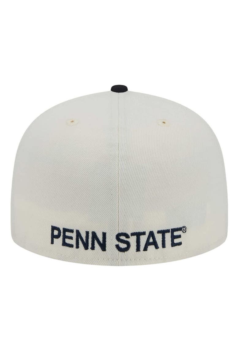 Men's New Era Cream Penn State Nittany Lions Chrome 59FIFTY Fitted Hat, Alternate, color, Cream