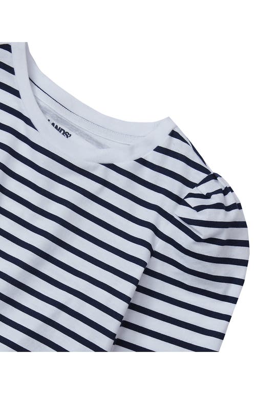 Lands' End Girls Long Sleeve Graphic Tee With Puff Shoulder In White