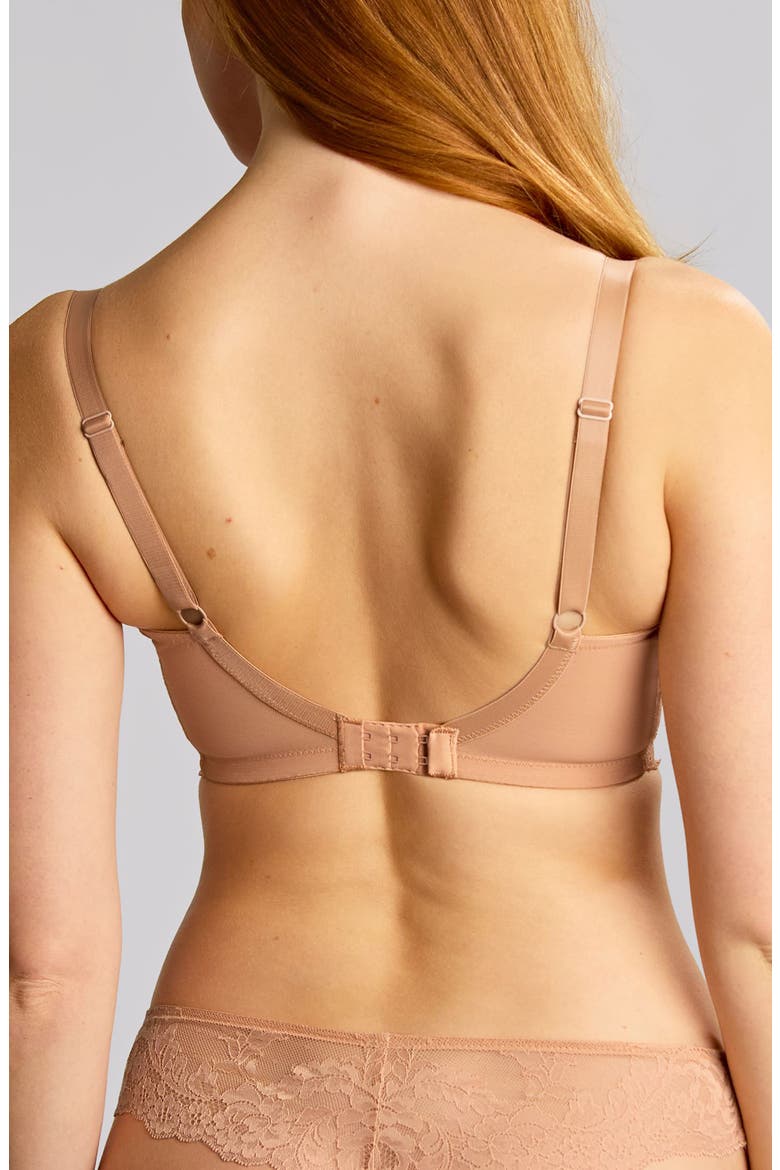 Ana Underwire Stretch Lace Plunge Bra, Alternate, color, HONEY