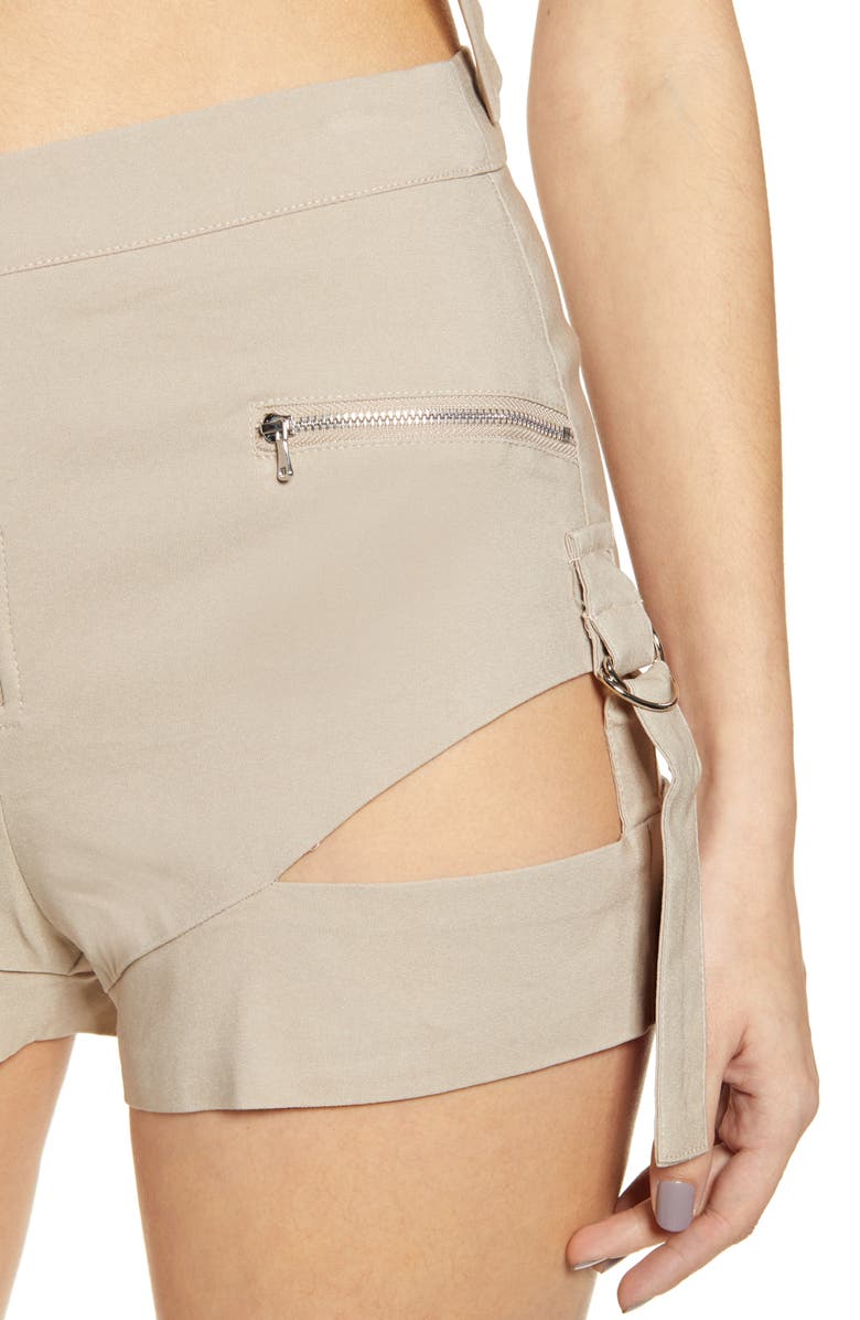 Tiger Mist Reed Slashed Utility Shorts, Alternate, color,