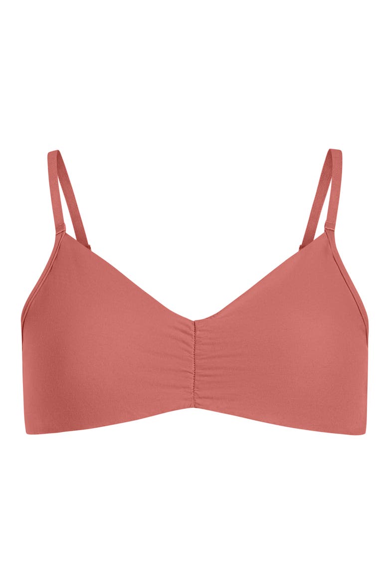 Cotton Blend Bralette, Alternate, color, CORAL