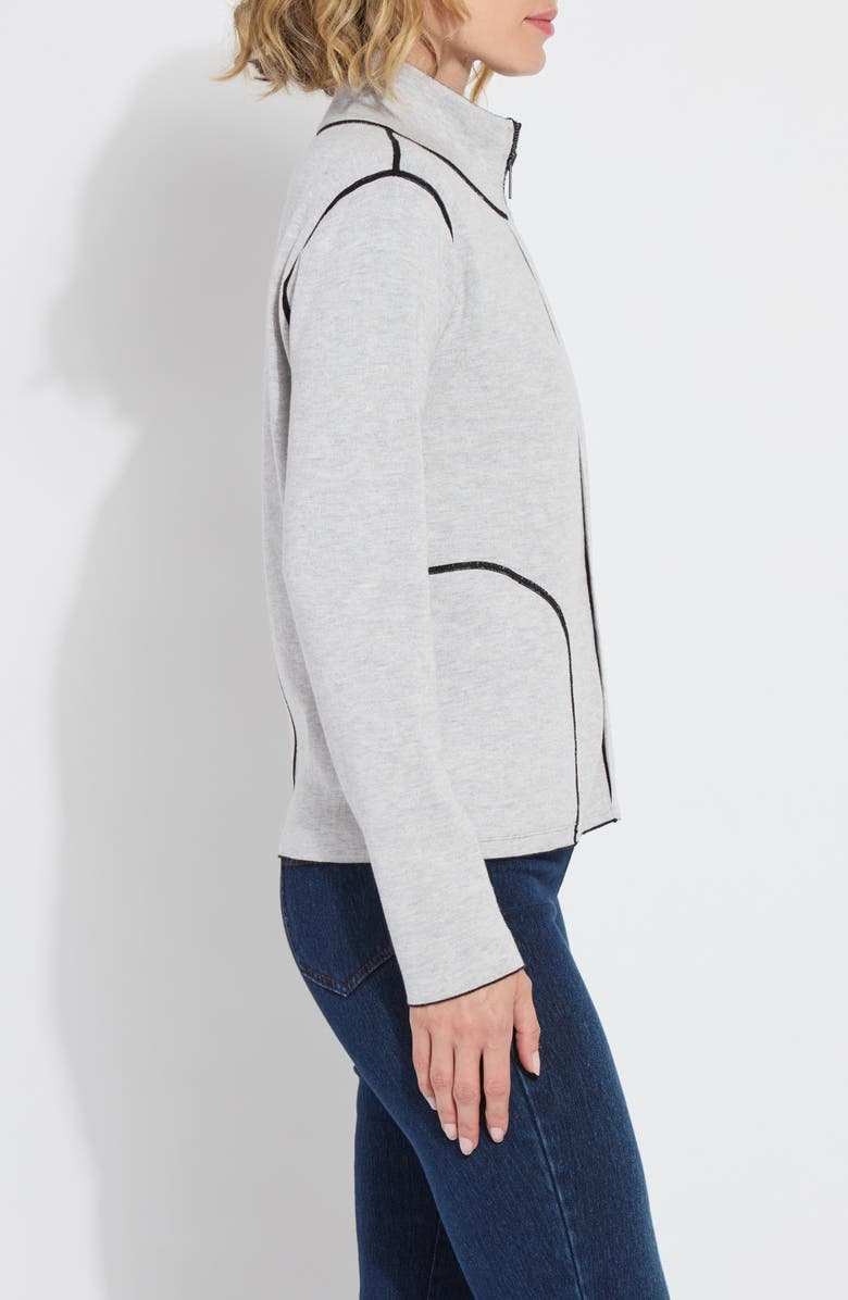 Lysse Reversible Zip Cardigan, Alternate, color, Black/ Pearl Grey Melange