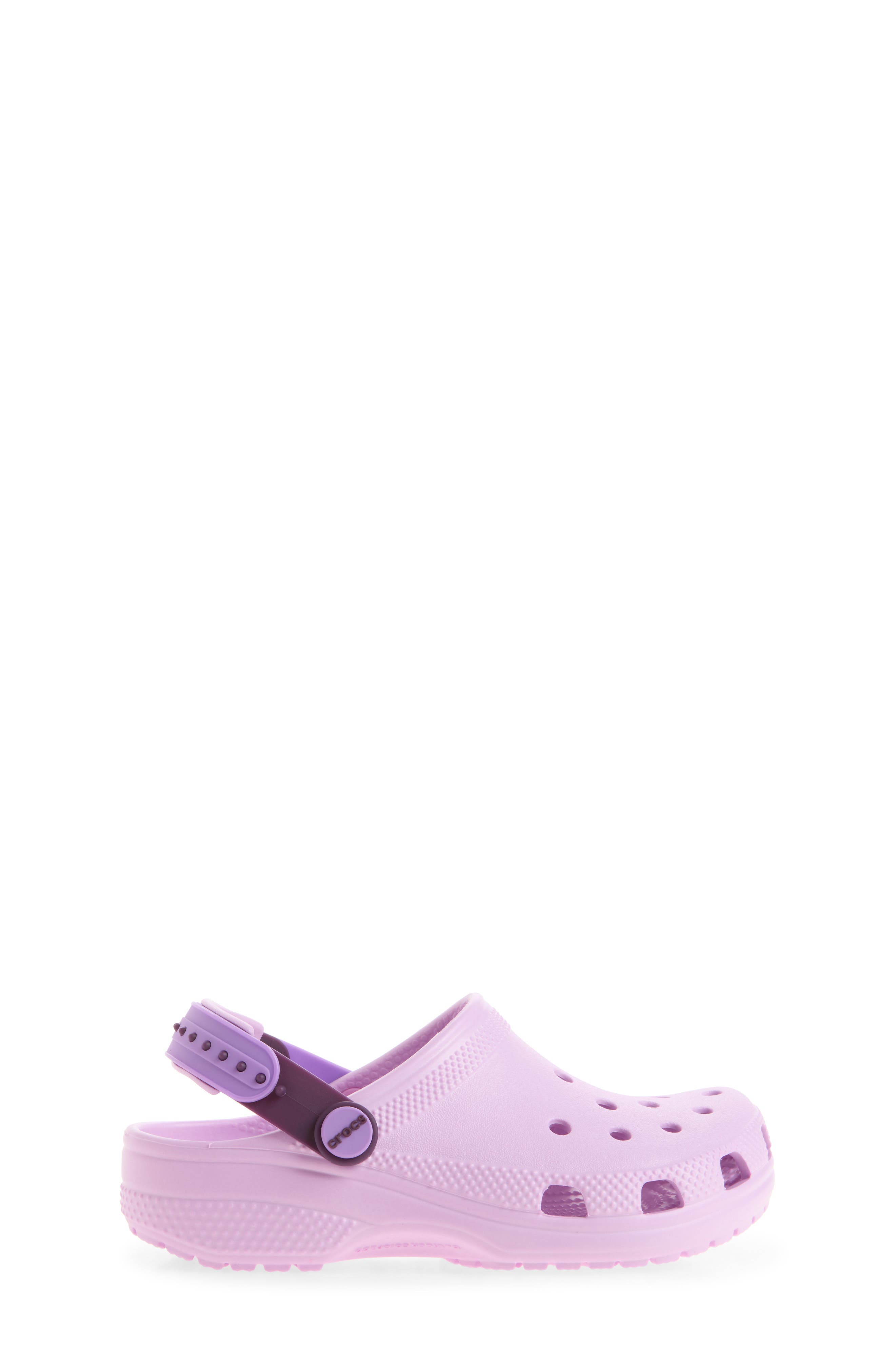 Kids' Classic Glow Snapback Strap Clog, Alternate, color, GLOW PURPLE/MULTI