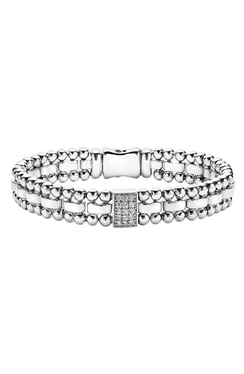 Caviar Spark Diamond Rectangle Link Bracelet