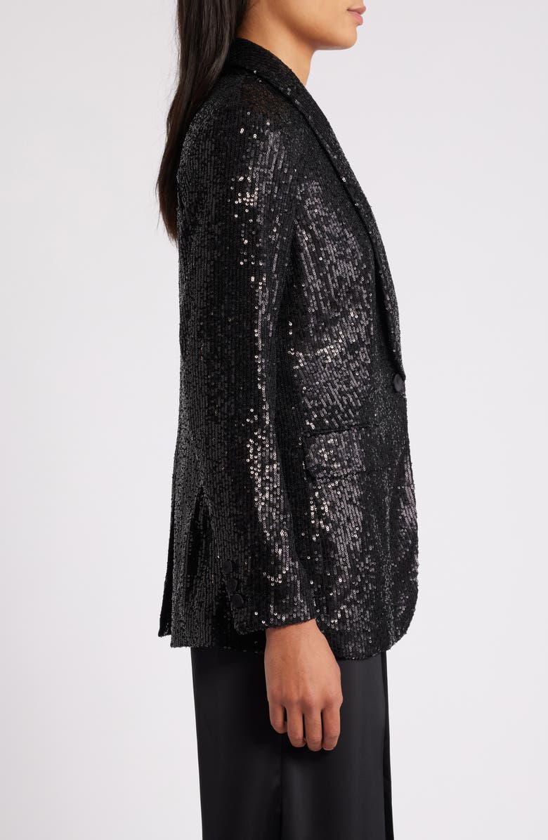 Anne Klein Sequin Shawl Collar Blazer, Alternate, color, 