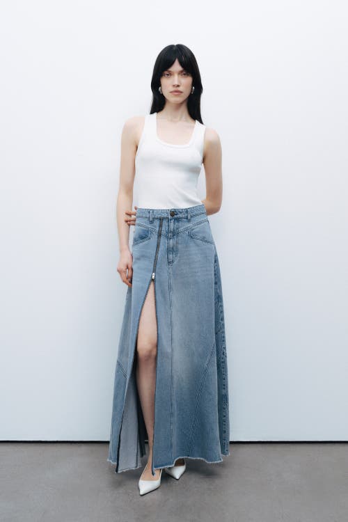 NOCTURNE NOCTURNE SLIT DETAILED MAXI DENIM SKIRT 