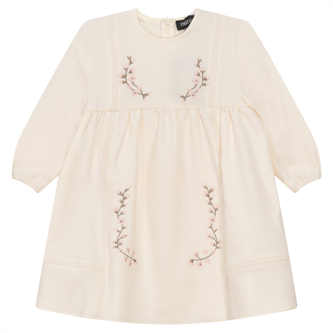 Floral Embroidered 3/4 Sleeve Dress (Toddler, Little Kid & Big Kid)