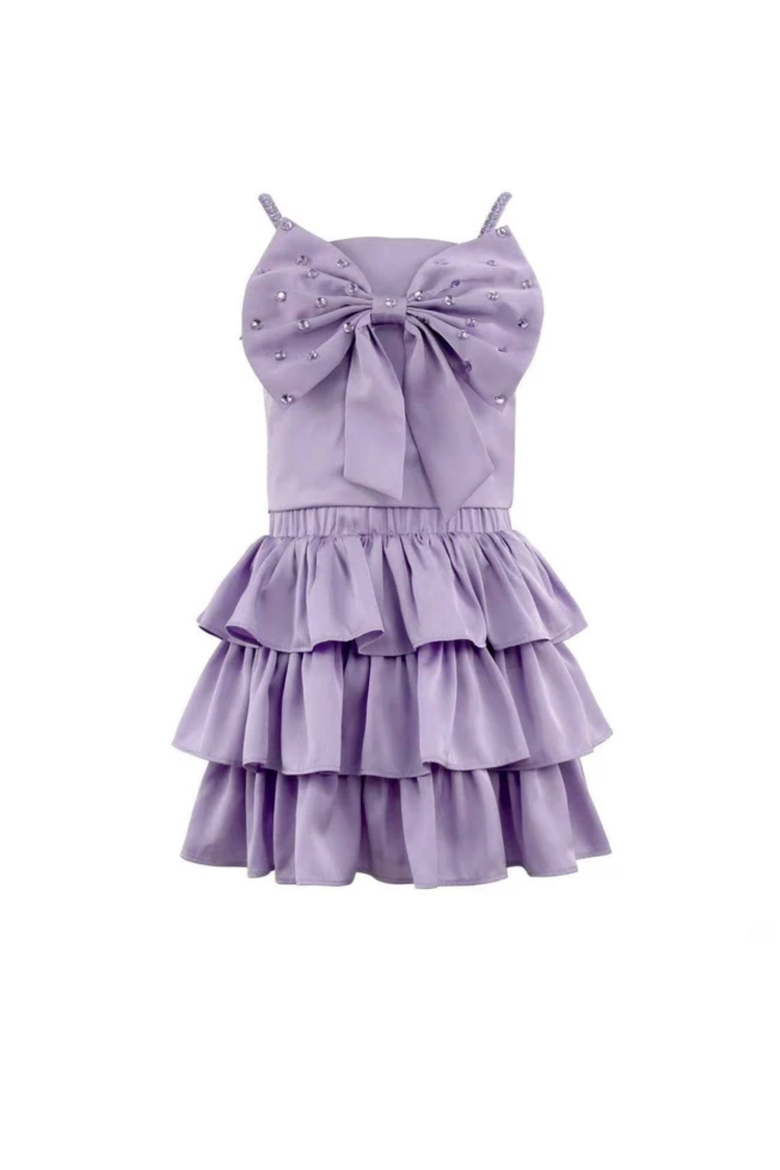 Haze Crystal Big Bow Set, Main, color, Purple