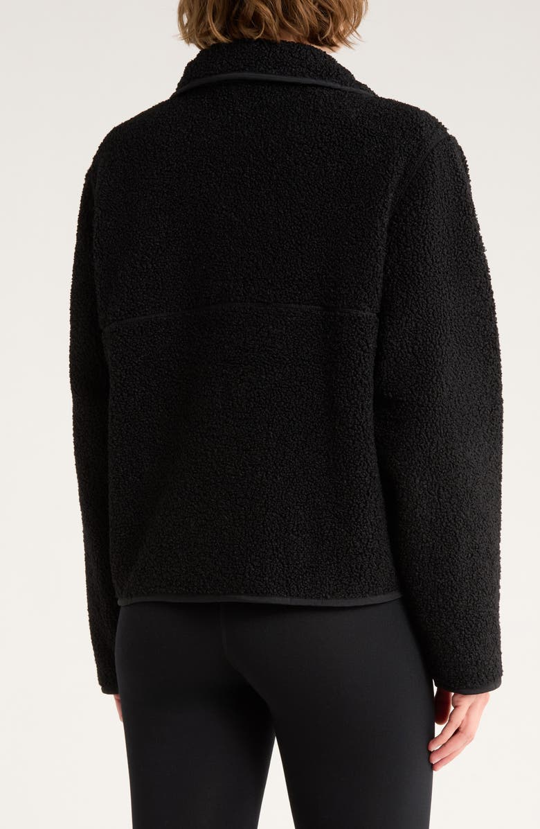 Z by Zella Chalet Bouclé Hybrid Jacket, Alternate, color, Black