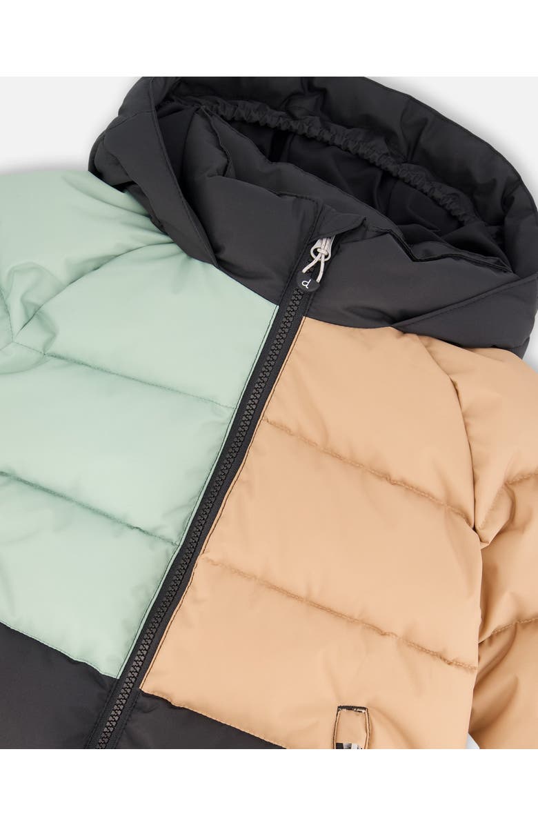 Deux par Deux Boy Colorblocked Puffy Winter Coat, Alternate, color, Black