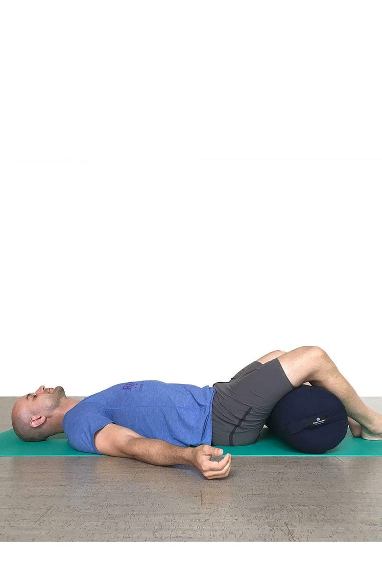 Round Yoga Bolster, Alternate, color, Blue
