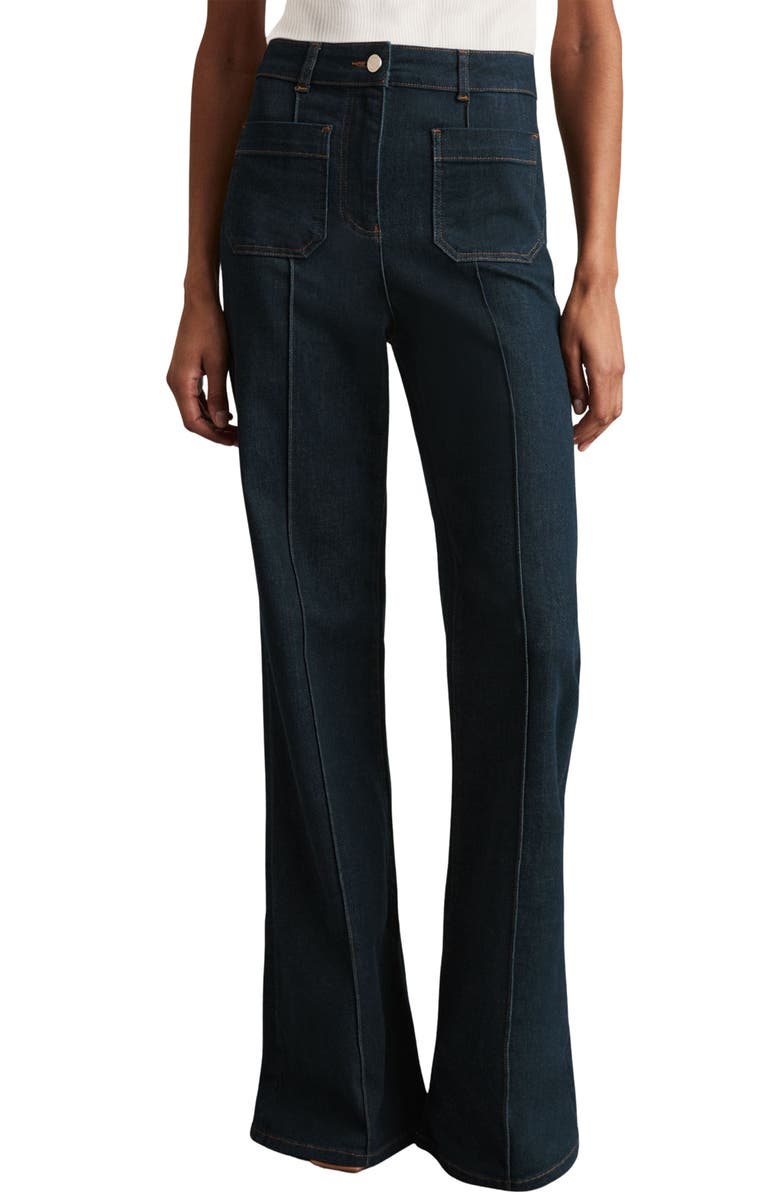 Reiss Sakura Flare Jeans, Main, color, Dark Blue