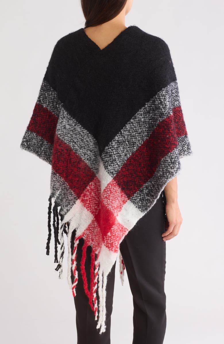 Nanette Lepore Plaid Knit Poncho, Alternate, color, 