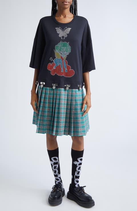 Spaced Out Crystal Embellished T-Shirt Dress