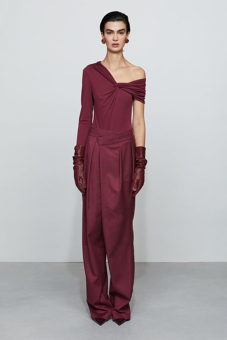 Leon Asymmetric Pant, Main, color, Ox Blood