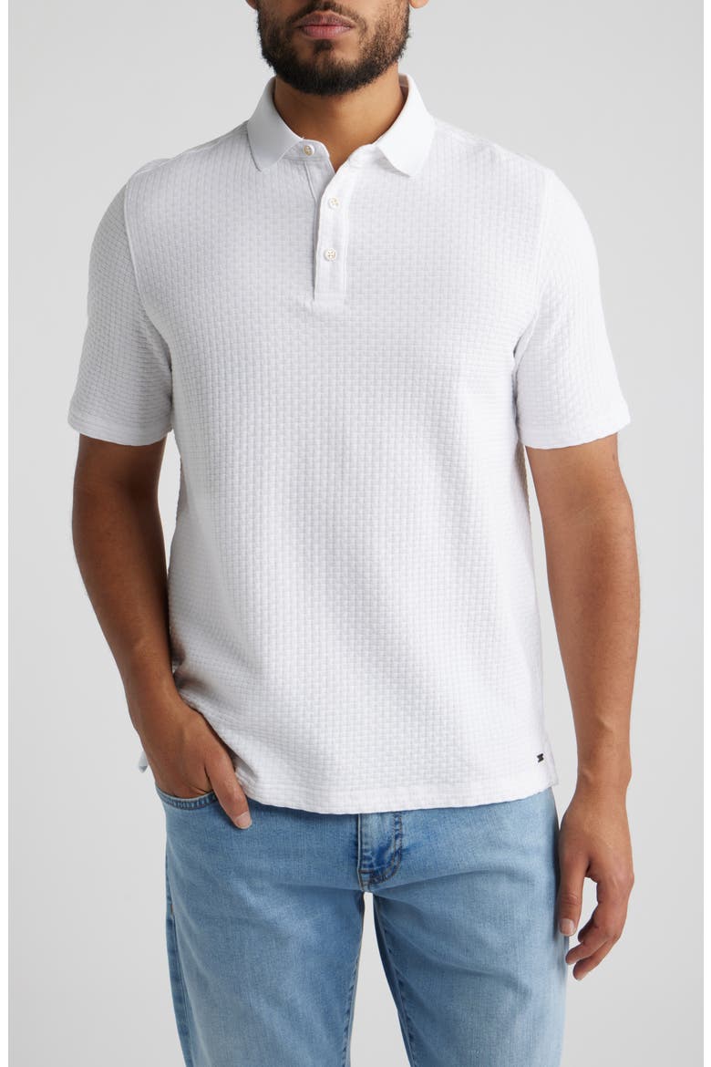 Tilson Textured Polo, Main, color, WHITE