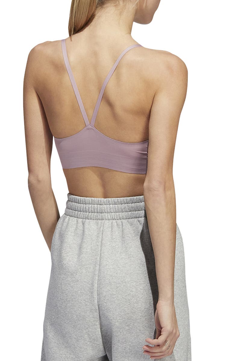 adidas Pure Lounge Recycled Nylon Blend Sports Bra, Alternate, color, 