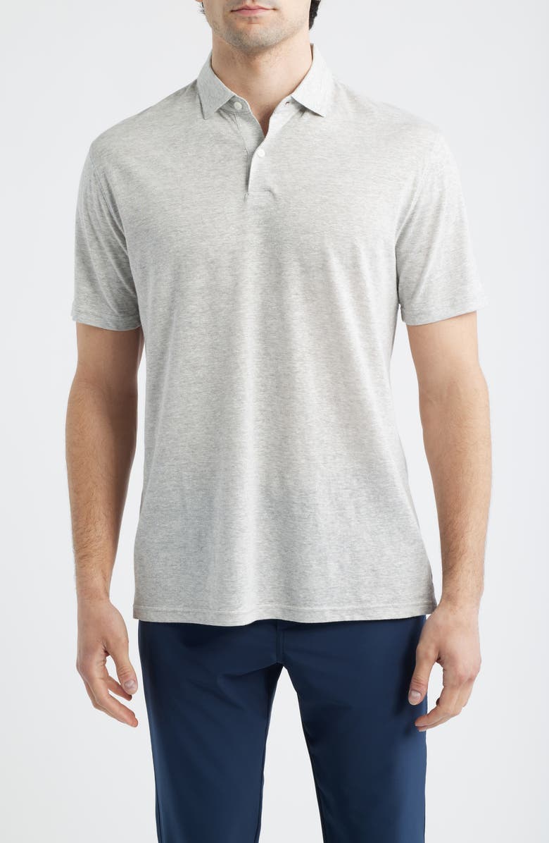 Peter Millar Sanibel Linen & Cotton Polo, Main, color, Gale Grey