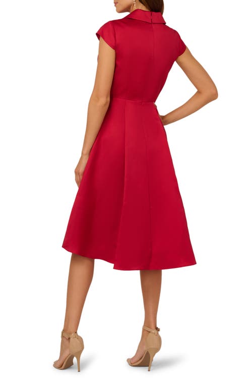 Adrianna Papell Box Pleat High-low Mikado Dress In Red