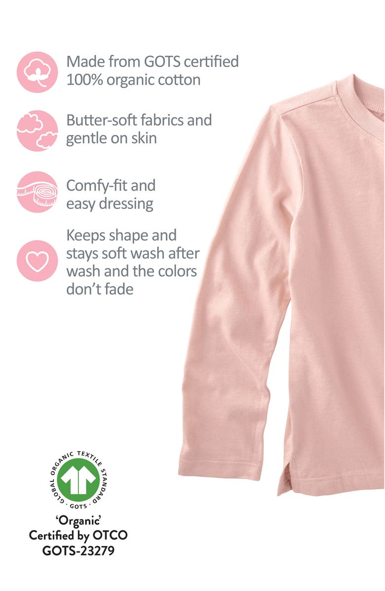 BUTTERBLU Kids' London Long Sleeve Organic Cotton Assorted 5-Pack T-Shirts, Alternate, color, Sorbet