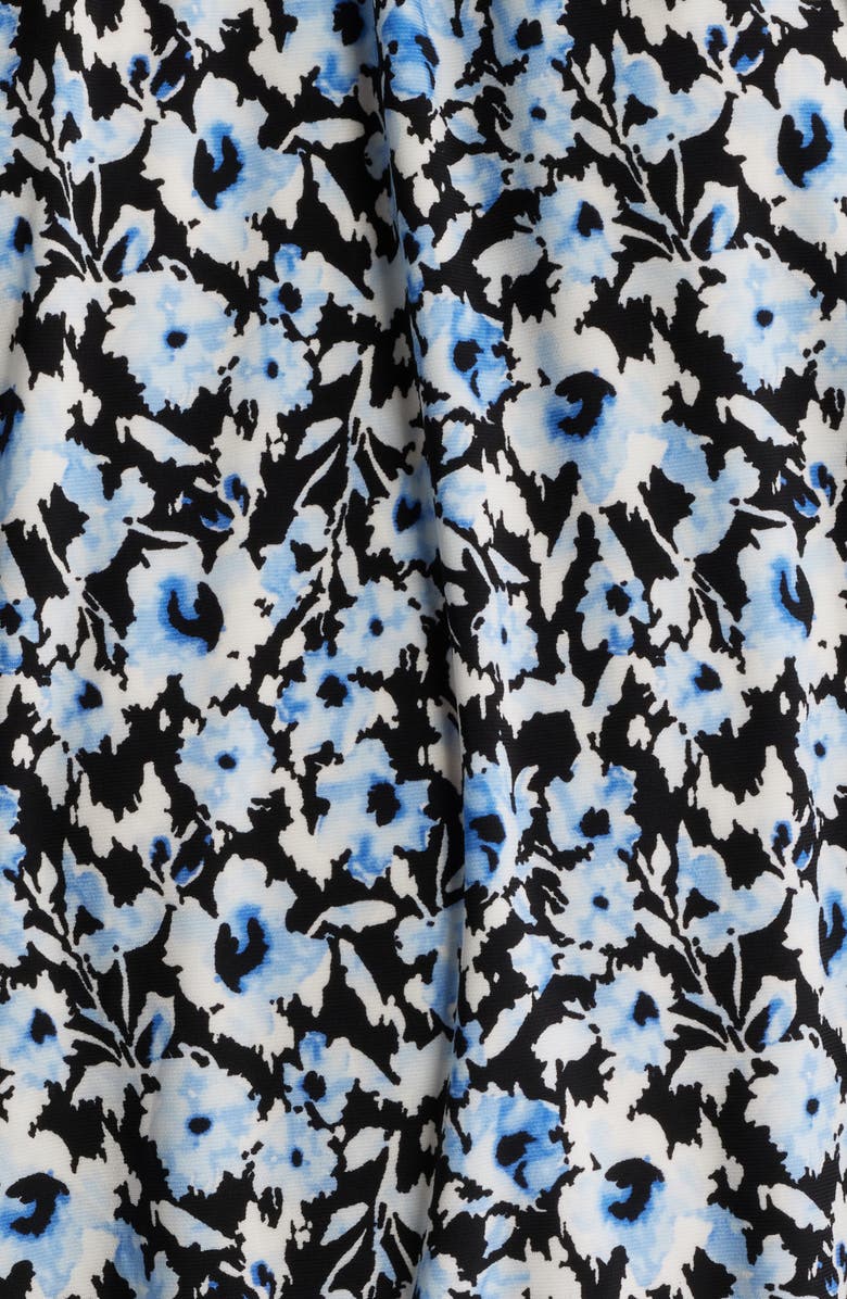 AK ANNE KLEIN Floral Peasant Top, Alternate, color, Blue Yonder Multi