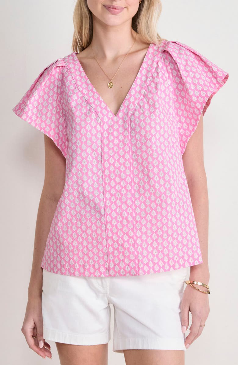 vineyard vines Harbor Flutter Sleeve Top, Main, color, 